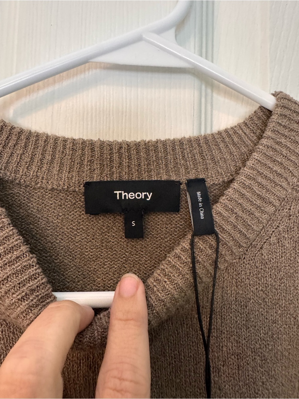 Theory Taupe Crewneck Sweater - Picture 2 of 3